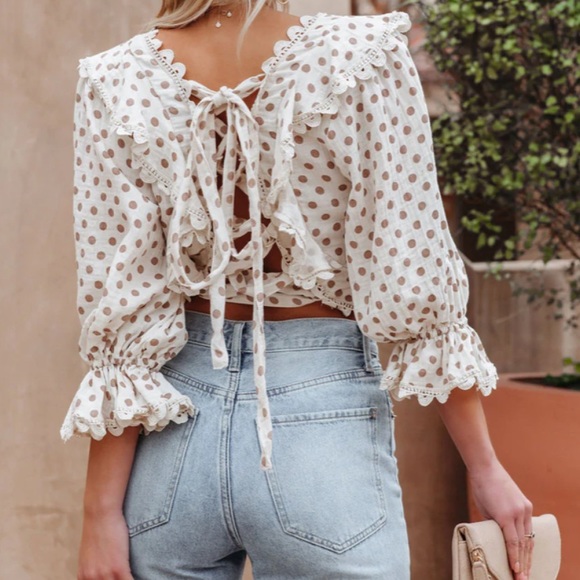 Vici Edna crochet polka dot crop top - Picture 7 of 7